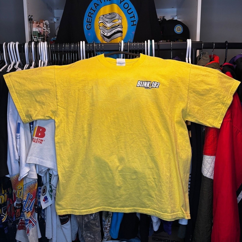 Vintage Blink-182 Crappy Since 1992 T Shirt XL Yellow M&O Y2K Band Tee
